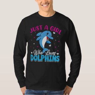 Niedlich nur ein Mädchen, das Delphine-Meerestiere T-Shirt
