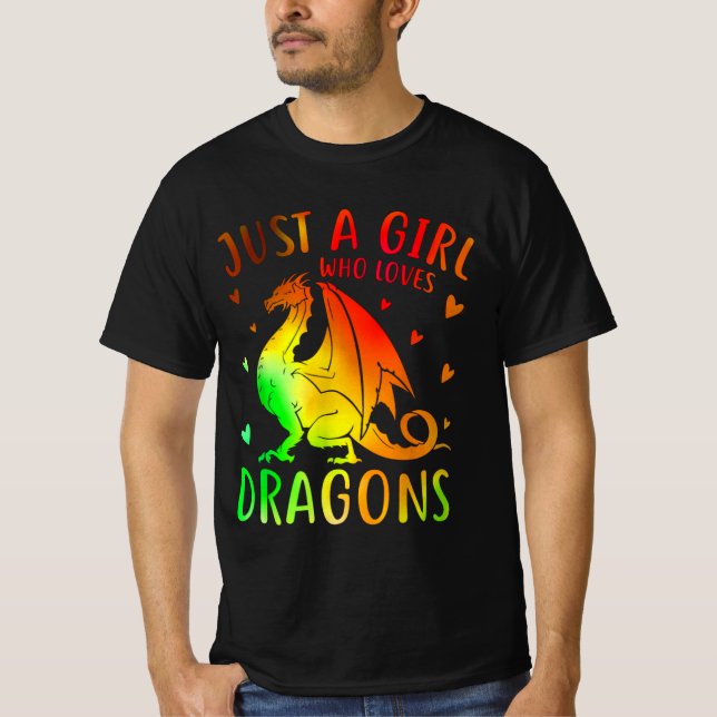 Niedlich nur ein Mädchen, das Drachen Liebe T-Shirt (Vorderseite)
