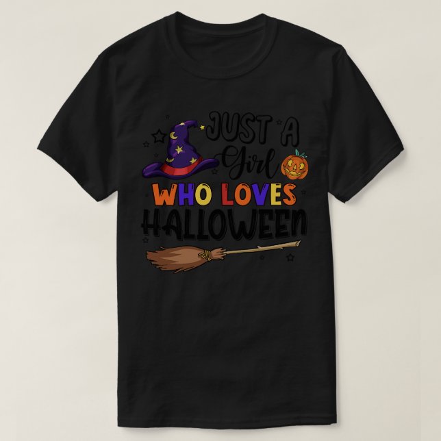Niedlich nur ein Mädchen, das Halloween-Hut-Bro Li T-Shirt (Design vorne)