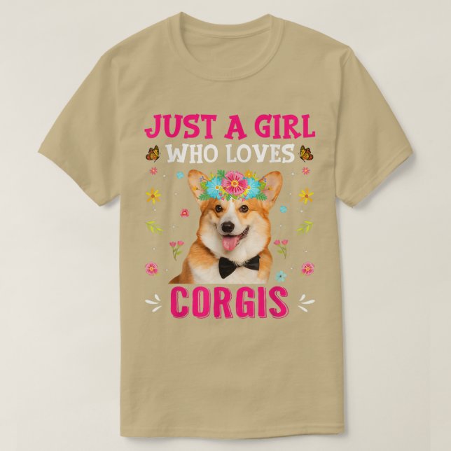 Niedlich nur ein Mädchen, das Lieben Corgis Dog Pu T-Shirt (Design vorne)
