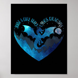 Niedlich nur ein Mädchen, das Lieben Dragons Niedl Poster