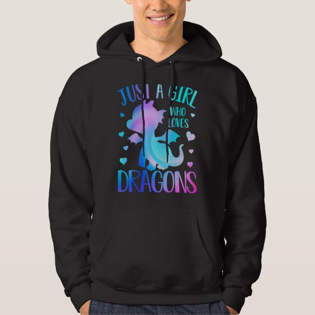 Niedlich nur ein Mädchen, das Lieben Dragons Paste Hoodie (Vorderseite)