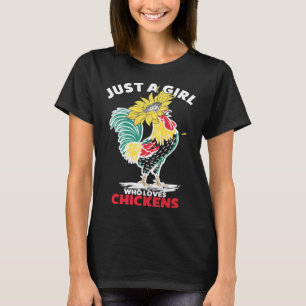 Niedlich nur ein Mädchen, das Lieben Hühner Bauer T-Shirt