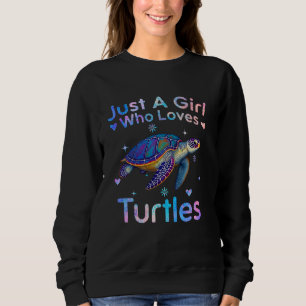 Niedlich nur ein Mädchen, das Lieben Turtles Women Sweatshirt