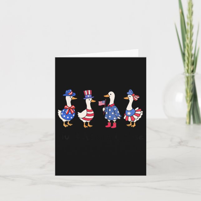 Niedlich nur eine Alberne Gans 4. Juli Goose Patri Karte (Vorderseite)