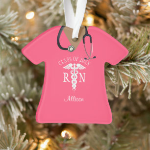 Niedlich Nurse Pink Scrub Top Keepake Personalisie Ornament