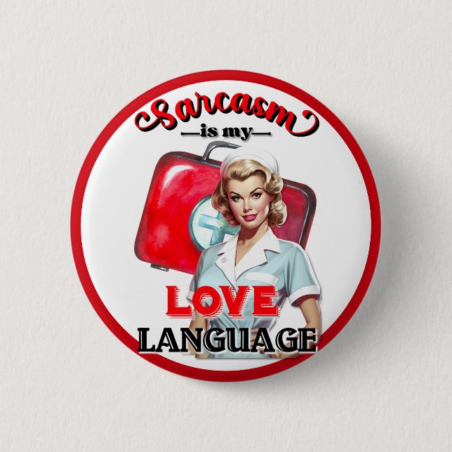 Niedlich Nurse Pinup_ Liebe Button (Vorderseite)