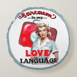 Niedlich Nurse Pinup_ Liebe Rundes Kissen