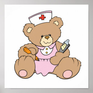 Niedlich Nurse RN Bear Poster