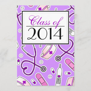 Niedlich Nursing School RN Lila Abschluss Einladun Einladung