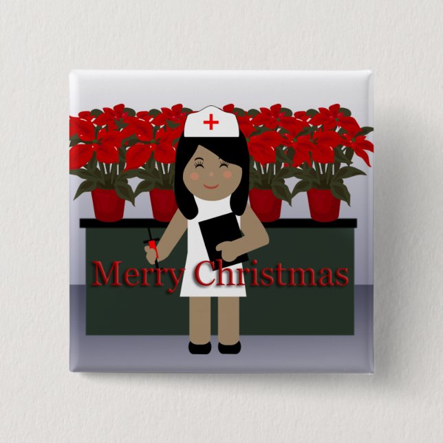 Niedlich Nurve 1 Weihnachtszeit Button (Vorderseite)