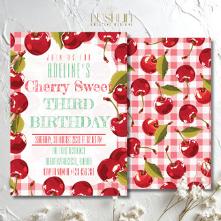 Niedlich Obstkirsche Sweet Geburtstag Einladung