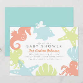 Niedlich Ocean Critters Kinderdusche Einladung