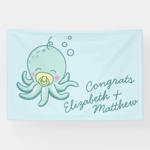 Niedlich Octopus Babydusche Kawaii Banner