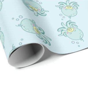 Niedlich Octopus Babydusche Kawaii Geschenkpapier