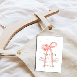 Niedlich Oh Baby Polka Dot Bow Babydusche Dankeskarte