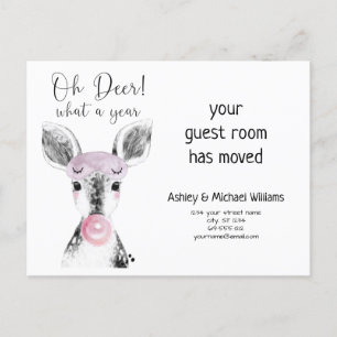 Niedlich Oh Deer Was für ein Jahr bewegende Ankünd Ankündigungspostkarte