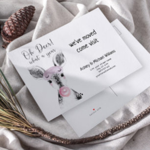 Niedlich Oh Deer Was für ein Jahr bewegende Ankünd Ankündigungspostkarte