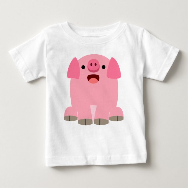 Niedlich Oinking Cartoon Pig Baby T - Shirt (Vorderseite)