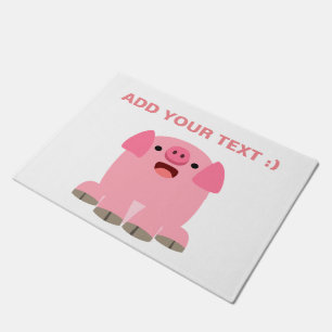 Niedlich Oinking Cartoon Pig Fußmatte
