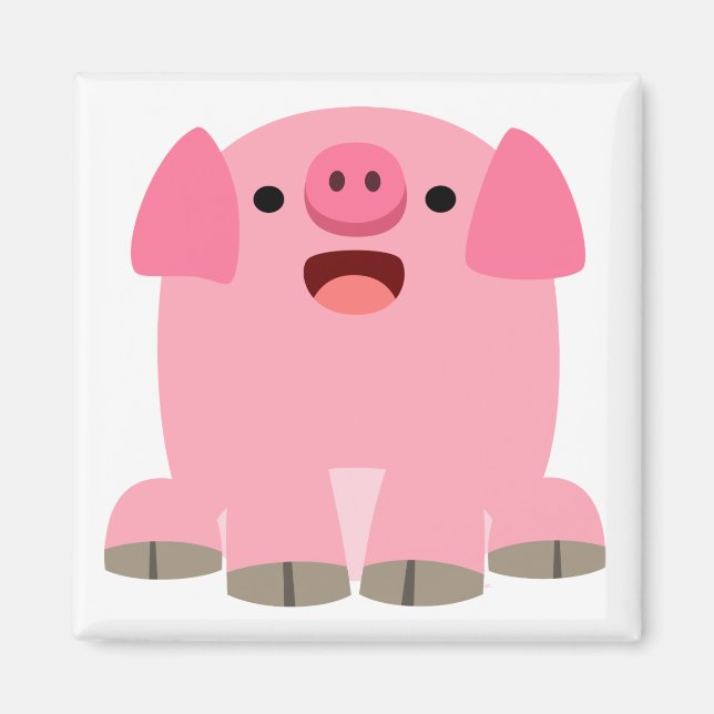 Niedlich Oinking Cartoon Pig Magnet (Vorne)