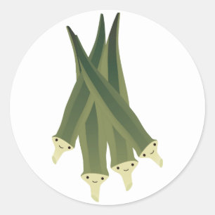 Niedlich Okra Runder Aufkleber