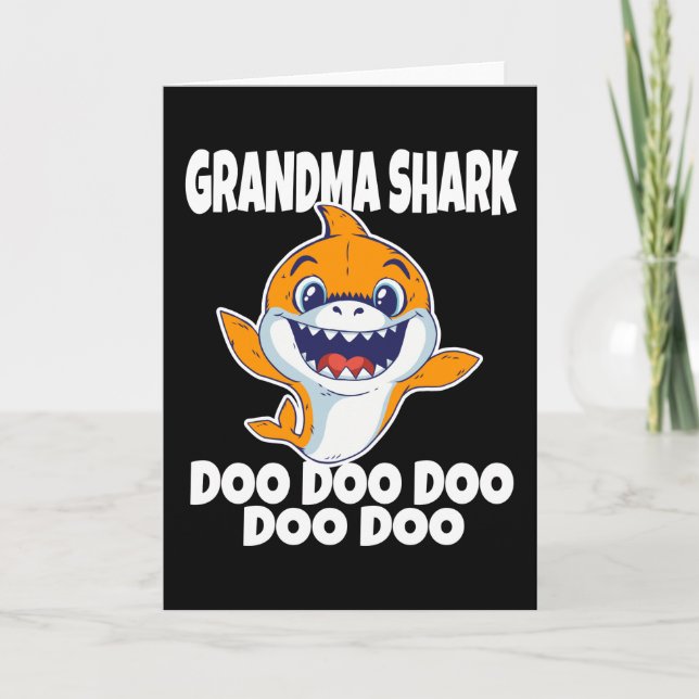 Niedlich Oma Shark Doo Doo Doo Doo Karte (Vorderseite)