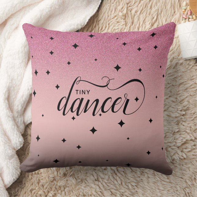 Niedlich Ombre Pink Glitzer Starry Tiny Dancer Kissen (Decke)