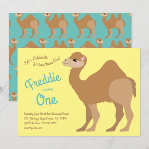 Niedlich One Hump Camel Kinder 1. Geburtstag Party Einladung
