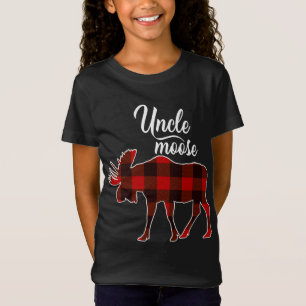 Niedlich Onkel Elche Karierte Weihnachten Matching T-Shirt