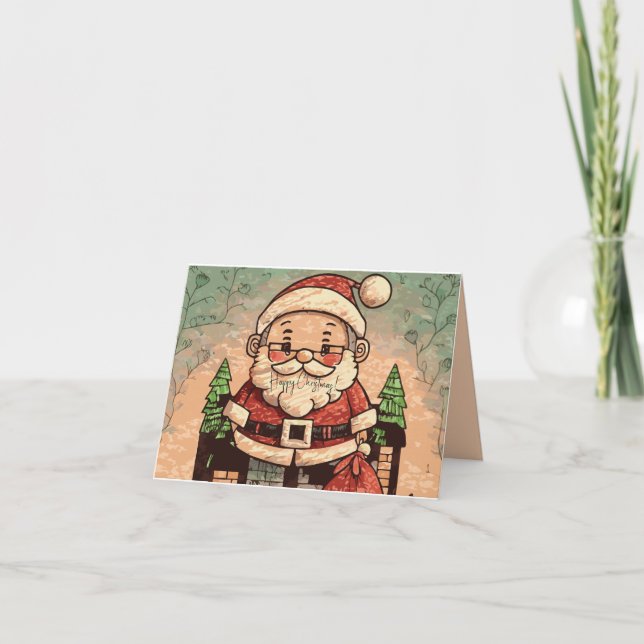 Niedlich Opa Santa Karte (Vorderseite)
