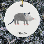 Niedlich Opossum Personalisiert Keramik Ornament<br><div class="desc">Ein wunderschönes Angebot für Wildtiere und Tierfreunde. Ändern oder entfernen Sie den Text zu personalisieren. Originelle Kunst von Nic Squirrell.</div>