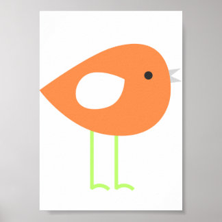 Niedlich Orange Bird Poster