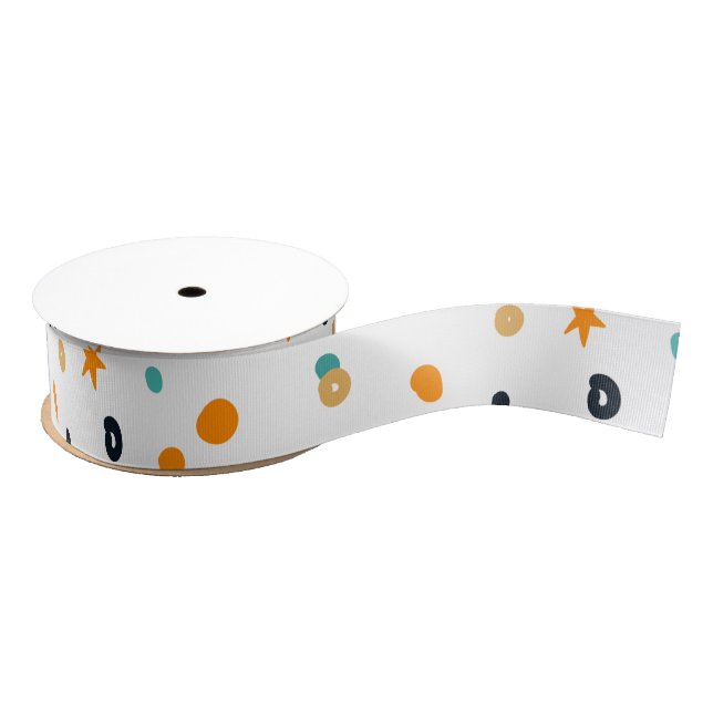 Niedlich Orange Black Green Fun Halloween Ripsband (Spule)