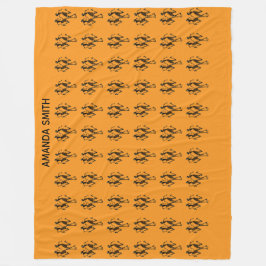 Niedlich Orange, Black Silhouette Festival Tänzer Fleecedecke