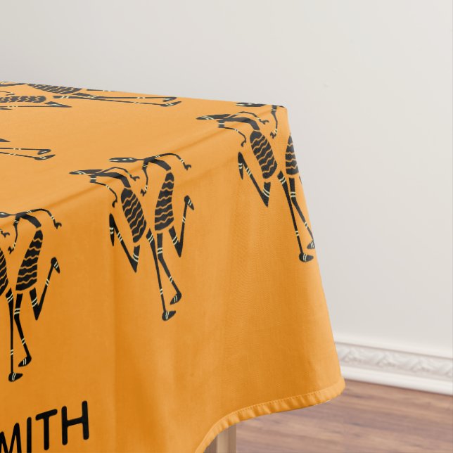 Niedlich Orange, Black Silhouette Festival Tänzer Tischdecke (Beispiel)