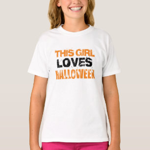 Niedlich Orange Black This Girl Lieben Halloween T-Shirt