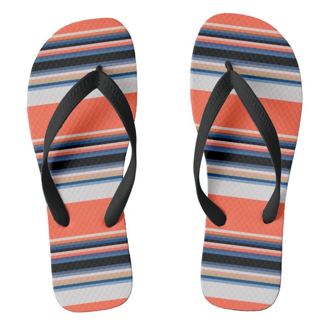 Niedlich-orange-blaue Streifen Flip Flops (Fußbett)