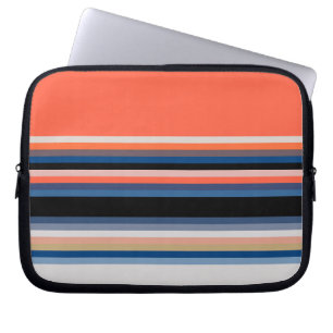 Niedlich-orange-blaue Streifen Laptopschutzhülle