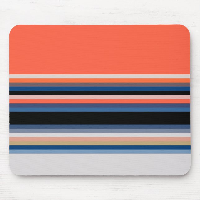 Niedlich-orange-blaue Streifen Mousepad (Vorne)