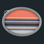 Niedlich-orange-blaue Streifen Ovale Gürtelschnalle<br><div class="desc">Niedlich-orange-blaue Streifen</div>