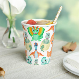 Niedlich Orange & Blue Boys Geburtstag Dinosaurier Pappbecher