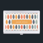 Niedlich Orange Blue Custom Leafy Botanical Patter Visitenkarten Dose<br><div class="desc">Wenn Sie weitere Anpassungen benötigen,  schreiben Sie mir bitte an yellowfebstudio@gmail.com.</div>