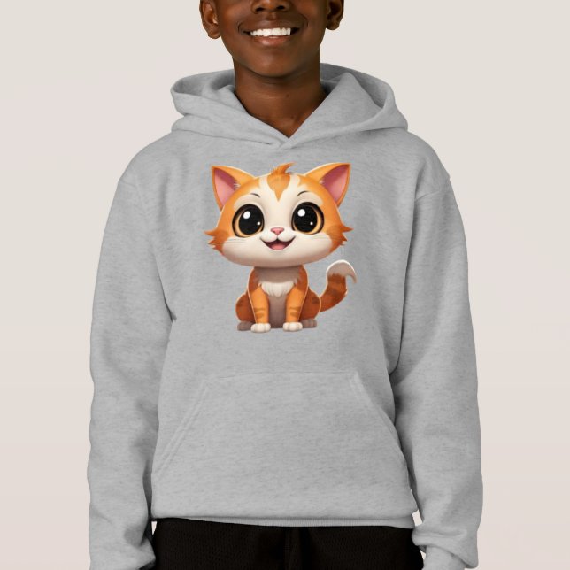 Niedlich Orange Cat Cartoon Style Character-89738 Hoodie (Vorderseite)