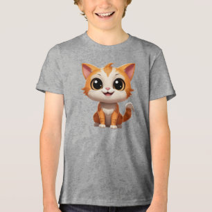 Niedlich Orange Cat Cartoon Style Character-89738 Tri-Blend Shirt