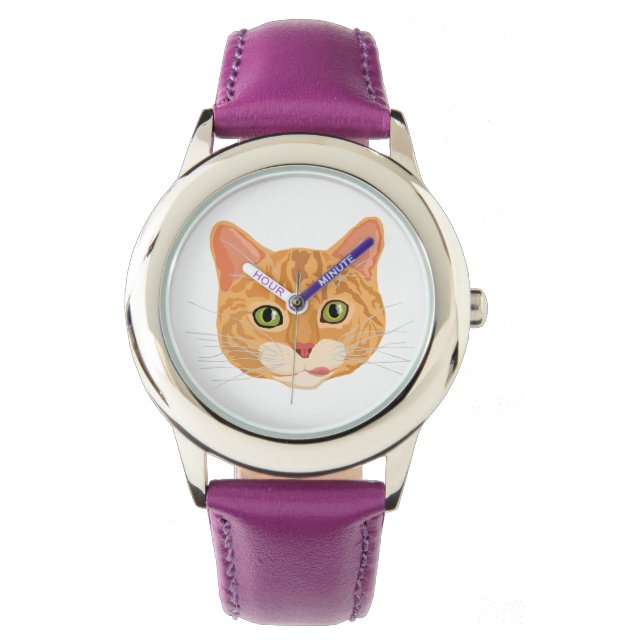 Niedlich Orange Cat Face Armbanduhr (Vorderseite)