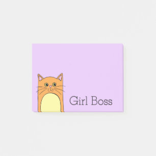 Niedlich Orange Cat Girl Boss Post-it Klebezettel