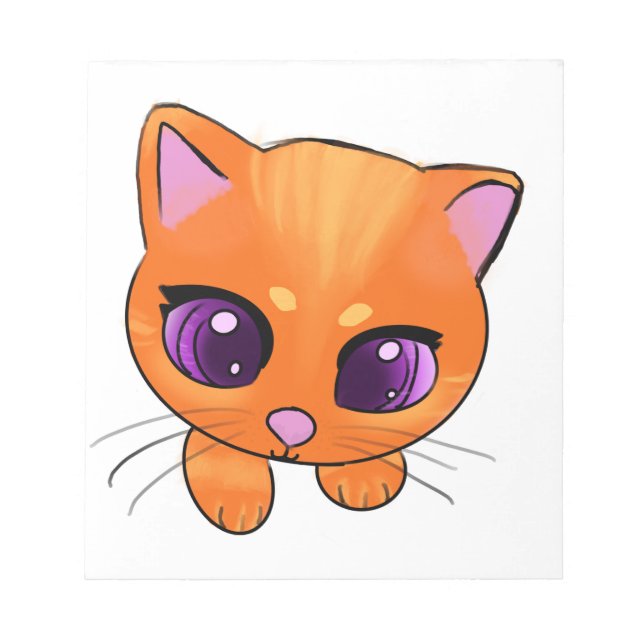 Niedlich Orange Cat Notepad Notizblock (Vorderseite)