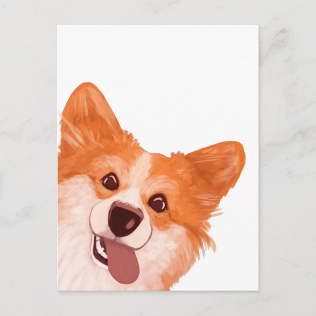 Niedlich Orange Corgi Postkarte