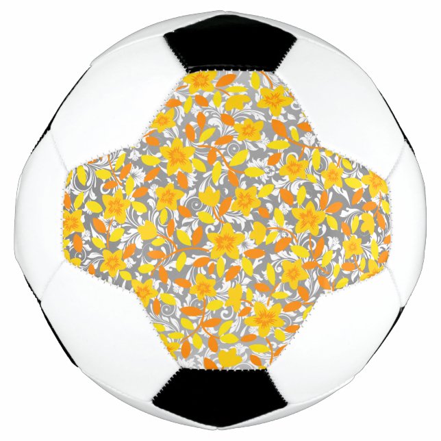 Niedlich orange-gelbe Blume Fußball (Vorderseite)